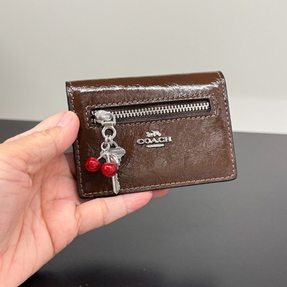 Coach Card Case With Charms CEZ23 Silver/Maple